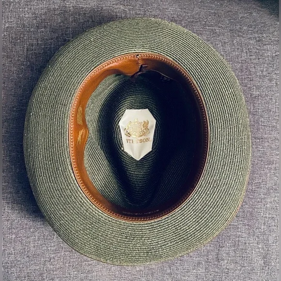 NWOB Stetson STRATOLINER Green Hemp Fedora - Picture 7 of 13